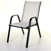 Stacking Textoline Chair Black Outdoor Bistro High Back Seating Restaurant Cafe