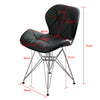 Pair of 2 Computer Desk Chair Faux Leather Fabric Padded Dining Chairs Metal Leg