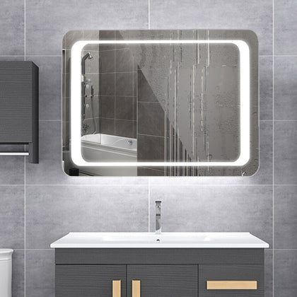 Large Illuminated HD Bathroom Mirror With LED Lights Demister 800 x 600 mm