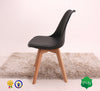 Set of 4 Black Lorenzo Dining Chair with Padded Seat Eiffel Inspired Wooden Legs