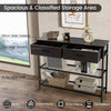 Industrial 100cm Console Table Entryway Table Narrow Sofa Side Table 2 Drawers