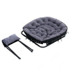 Folding Moon Armchair with Footstool Foldable Single Sofa Chair Cushioned Seat