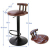 2x Bar Stools Faux Leather Kitchen Cafe Swivel Bar Stool Padded Chair Gas Lift