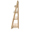 4 Tier Ladder Wall Shelf Bookcase Shelving Unit Wood Storage/Displa