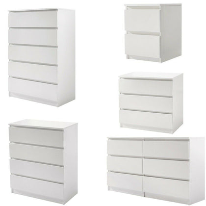 MODERN - White Chest Of Drawers Bedroom Furniture Storage Bedside 2-6 Draws UK