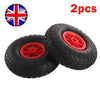 2 X 10" Pneumatic Sack Truck Trolley Wheel Barrow Tyre Tyres Wheels 3/3.5-4.0