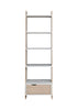 Pulford Scandinavian Ladder Bookcase Shelving Shelf Unit 5 Tier White Oak