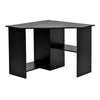 Black/ White Corner Computer Desk PC Laptop Table Book Shelves Home Study Office