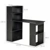 Space Saving Computer Desk Workstation with Shelves Storage Combo Bookcase Table