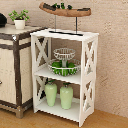 Bedside Table Cabinet Small Side End Table Nightstand Storage Organizer Shelf