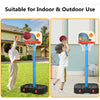 Kids Basketball Hoop Stand 2 in 1 Toddler Basketball Set W/ Ring Toss Adjustable