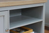 Grey Oak TV Stand Two Tone 1 Door Cabinet Television Unit Open Shelf Cable Tidy