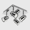 Chrome Adjustable 4 Way Ceiling Spotlight IP44 Bathroom Light + LED GU10 Bulbs