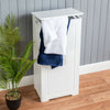 White Laundry Box Wooden Bathroom Storage Basket Linen Clothes Cabinet Christow