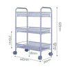 3 Tier Kitchen Food Storage Wire Trolley Vegetable Fruit Cart Rack w/ Wheels