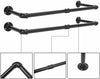 HOOBRO Wall Mounted Clothes Rack Set of 2 Clothes Rails Black Hanging Rods