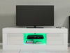 Modern 125cm TV Unit Cabinet Stand White High Gloss 2 Doors 2 Shelves LED Lights
