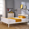 Solid Wooden Pine 4FT6 Double Bed Frame White Slatted Bedframe Bedroom Furniture