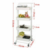 Storage Trolley Cart on Wheels Metal Shelving Buffets Rack for Kitchen Bedroom
