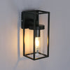 Vintage LED Rectangular Wall Light Clear Metal Lantern Garden Wall Lamp Sconce