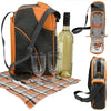 GEEZY Family Picnic Cool Bag Backpack Hamper Wine Cooler Coffee Bottle Holder