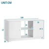 White 43 in TV Stand Cabinet with 2 Doors and Shelves Sideboard for Living Room