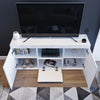 TV Unit Stand Cabinet High Gloss Door Sideboard With LED Light & Storage Drawers