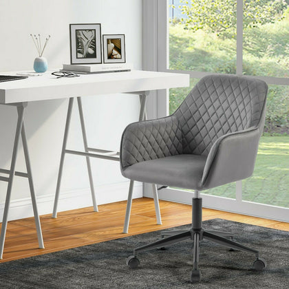 Office Chair Velvet Home Swivel Computer Desk Chair Ergonomic Adjustable Back