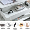 Adjustable Wooden Coffee Table With Storage Lift Top Up Drawer Shelf Living Room