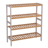 4 Tiers Bamboo Shoe Rack Storage Shelf Display Stand Organiser Unit Cabinet