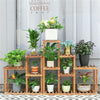 10 Tier Wooden Plant Flower Stand Display Rack Space Saving for Indoor&Outdoor