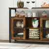 Industrial Kitchen Storage Cabinet Rustic Buffet Sideboard Glass Cupboard Doors