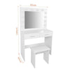 Modern Dressing Table Stool Vanity Set Makeup Desk w/ LED Light Mirror & Drawers