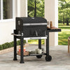 Outdoor Charcoal Grill BBQ Trolley Mobile Barbecue Cooker Smoker w/ Shelf Wheels