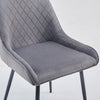 Set of 1/2 Dining Chairs Velvet Chair Padded Seat Metal Legs Home Kitchen Grey