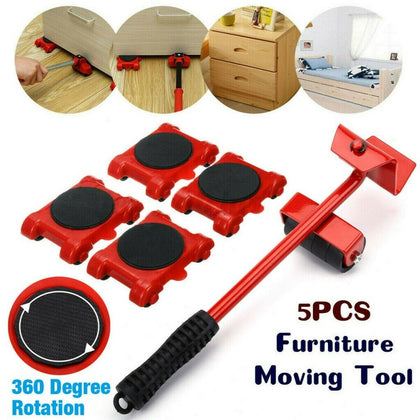 Heavy Furniture Roller Set Shifter Lifter Wheels Mover Easy Moving Slider Tool