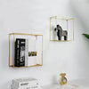 2pcs Wall Floating Shelf Metal Wire Cube Display Rack Shelving Unit Small+ Large