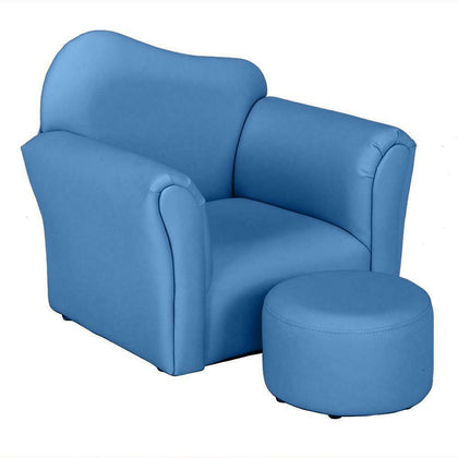 Kids Sofa Children Chair Seat Armchair Playroom Bedroom W/Footstool Gift Blue