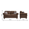 2, 3 Seater Grey Linen Fabric Sofa Armchair Lounger with 2 Pillows Living Room