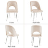 Velvet Dining Chairs Set of 4 Upholstered Seat Accent Chair Kitchen Chairs Beige