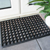 Black Rubber Door Mat | Honeycomb Style Doormat for Indoor Outdoor | Heavy Duty (40 x 60 cm (1 ft 4 in x 2 ft))