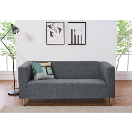 3 Seater Grey Linen Fabric Sofa Armchair Settee Couch Removable Sofa Cover