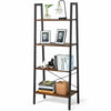 4 Tier Ladder Shelf Bookshelf Bookcase Storage Rack Metal Frame Display Stand