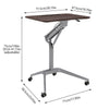 Mobile Rolling Laptop Computer Desk Adjustable Height Bedside Table Home Office