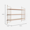 BTFY Shelving Wall Mounted Pink Metal 3 Adjustable Shelves Modular Display Unit