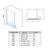Black Shower Enclosure Screen With 180° Flipper Walk In Wet Room 8mm NANO Glass