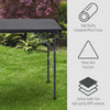 Folding Camping Table Steel Frame BBQ Picnic Table Black - 120L x 60W x 74H cm