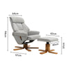 Executive Swivel Lounge Recliner Chair High Back &Footstool Armchair Padded Sofa