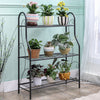 3Tier Metal Ladder Plant Stand Home Outdoor Garden Flower Pot Shelf Display Rack