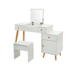 Vanity Dressing Table Makeup Desk Flip-up Mirror,3 Drawers Stool 1 Door Storage;